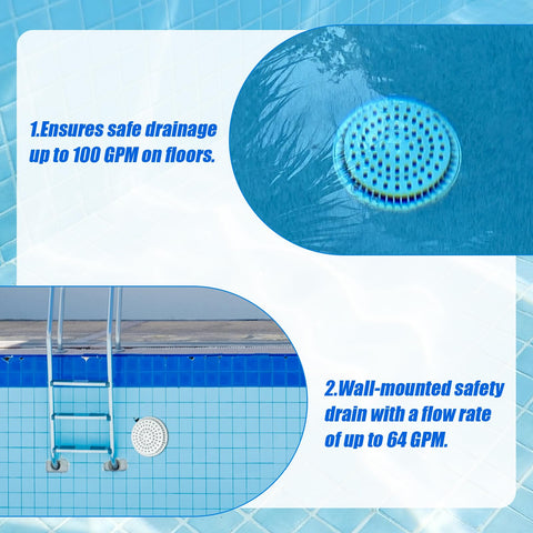Eudaimonia includes two drain cover sets with mounting screws