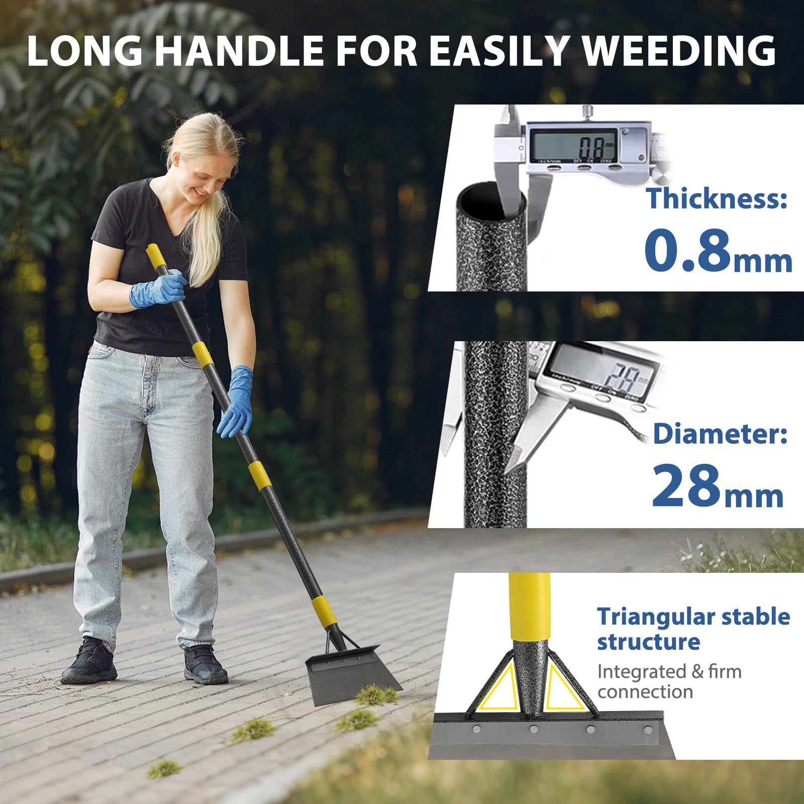 EUIJOIP adjustable long handle enables standing use and comfort