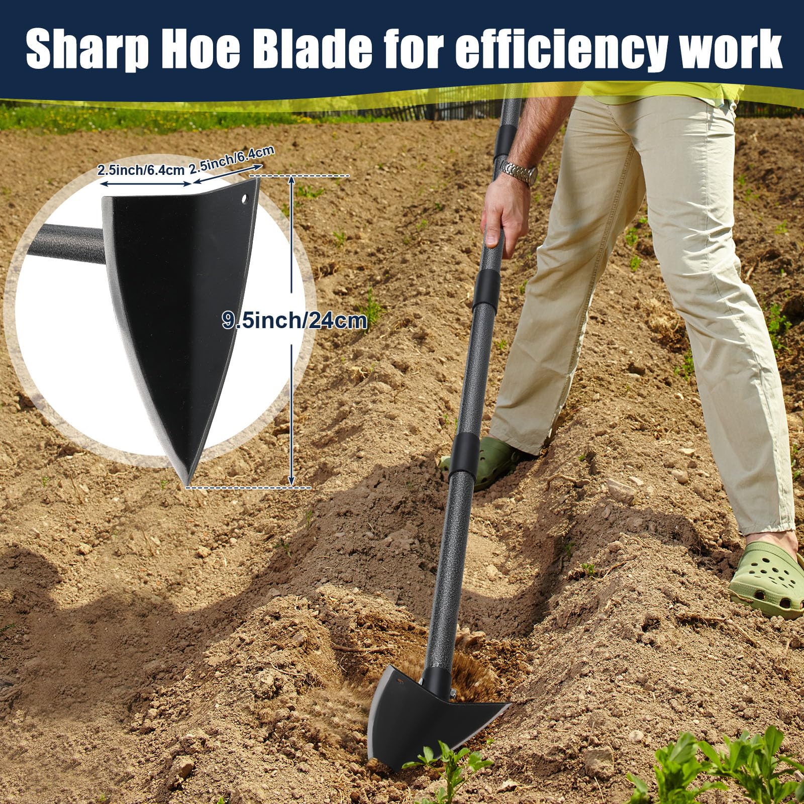 EUIJOIP adjustable pole extended to reveal reach from 15 to 60 inches