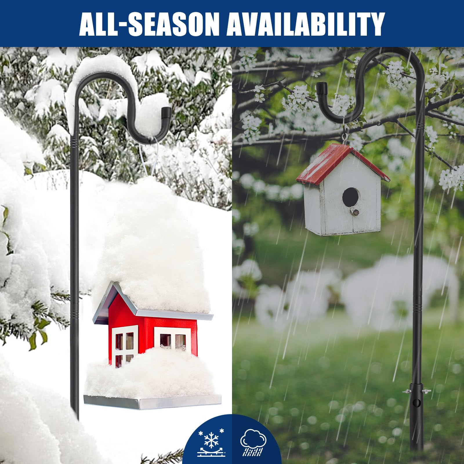 EUIJOIP weather-ready shepherd hook for balconies and patios.