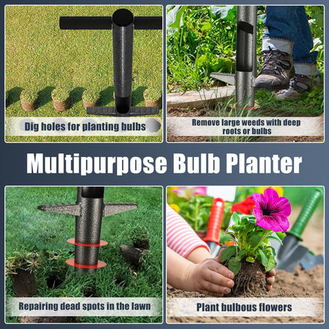 EUIJOIP Bulb Planter Tool anti-rust coating resists wet soils.