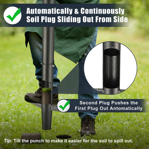 EUIJOIP Bulb Planter Tool depth adjustment enables precise spacing.