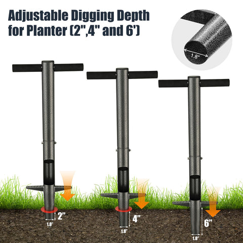 EUIJOIP Bulb Planter Tool high-carbon steel with anti-rust coating.