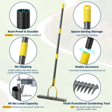 Dual center support rods provide stable, wobble-free operation