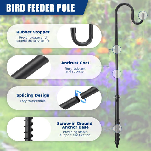 EUIJOIP easy assembly with screw-in base and pole insert.