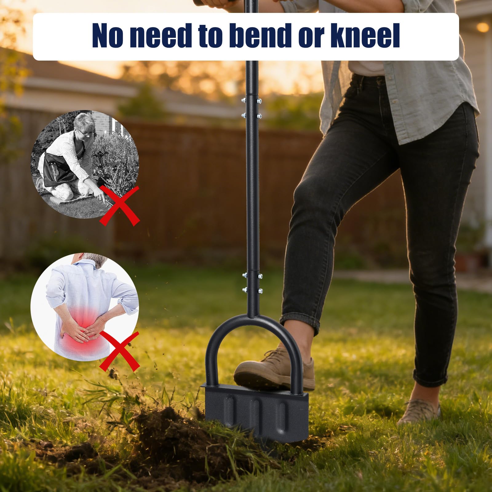 EUIJOIP ergonomic T-grip handle enabling comfortable edging control.