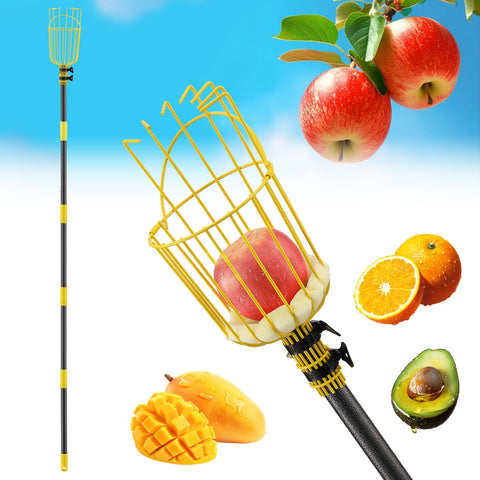 EUIJOIP fruit picker pole tool with 35-75 inch adjustable length for stand-up harvesting.