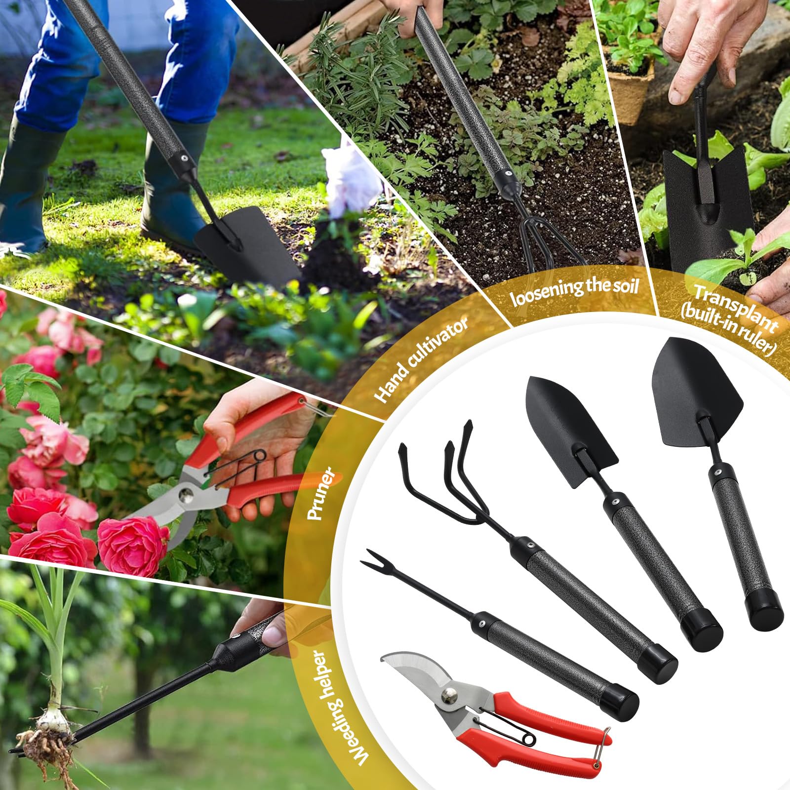 EUIJOIP garden tool set trowels ideal for precise digging and transplanting.