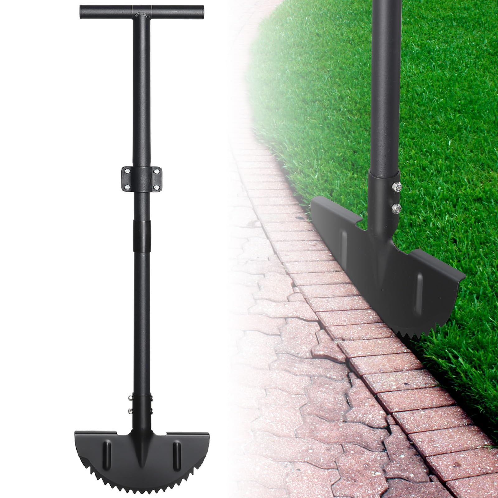 EUIJOIP heavy duty edger with adjustable handle for comfortable edging and reduced bending