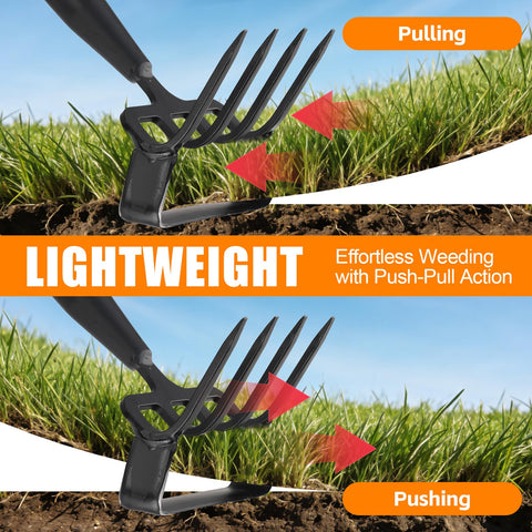 EUIJOIP heavy-duty metal tiller blade digs through soil.