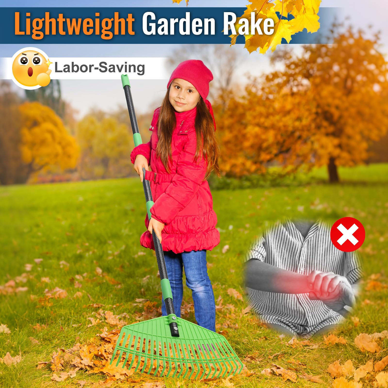 EUIJOIP rake handles narrow areas under bushes and along fences