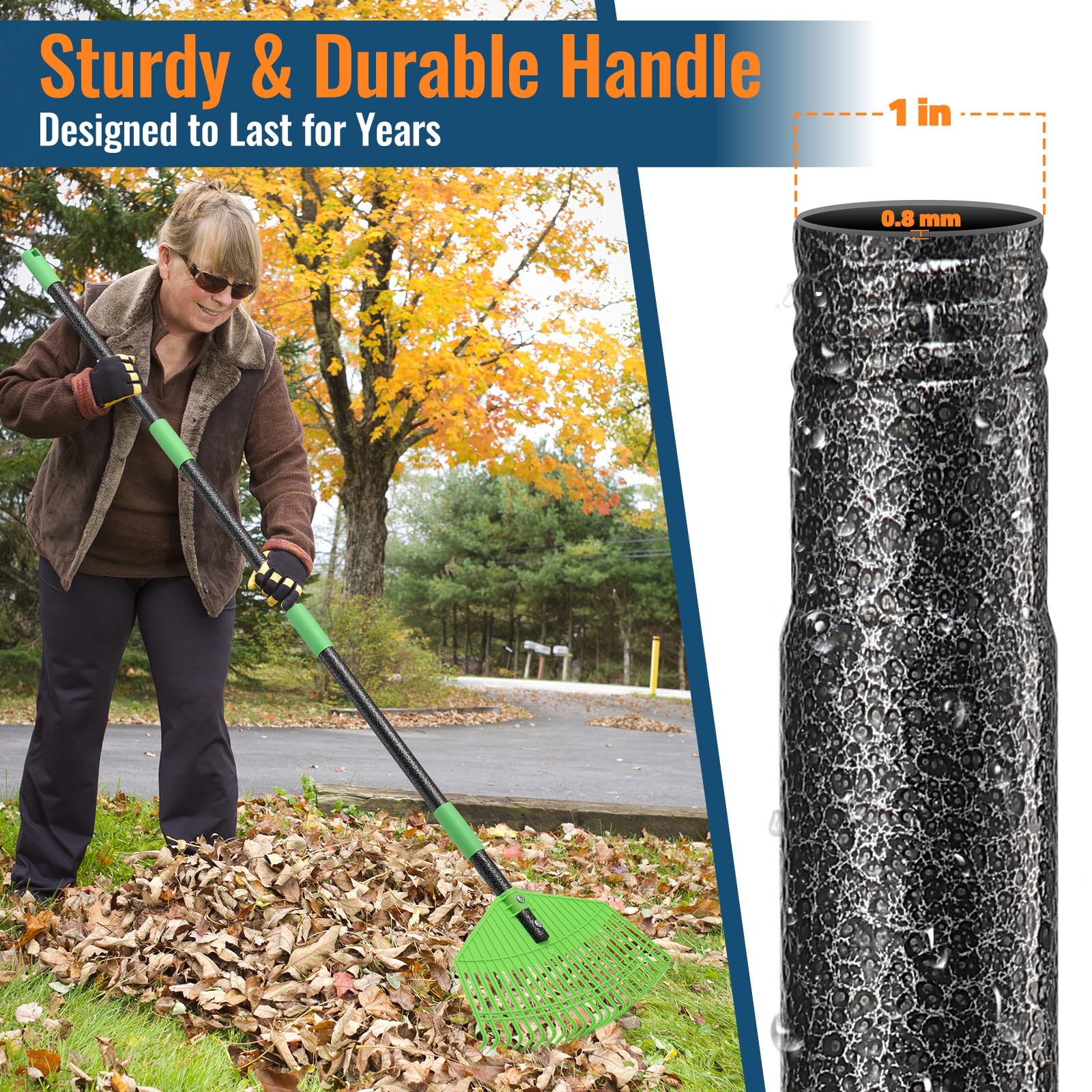 EUIJOIP ultra-lightweight rake is easy to lift and carry