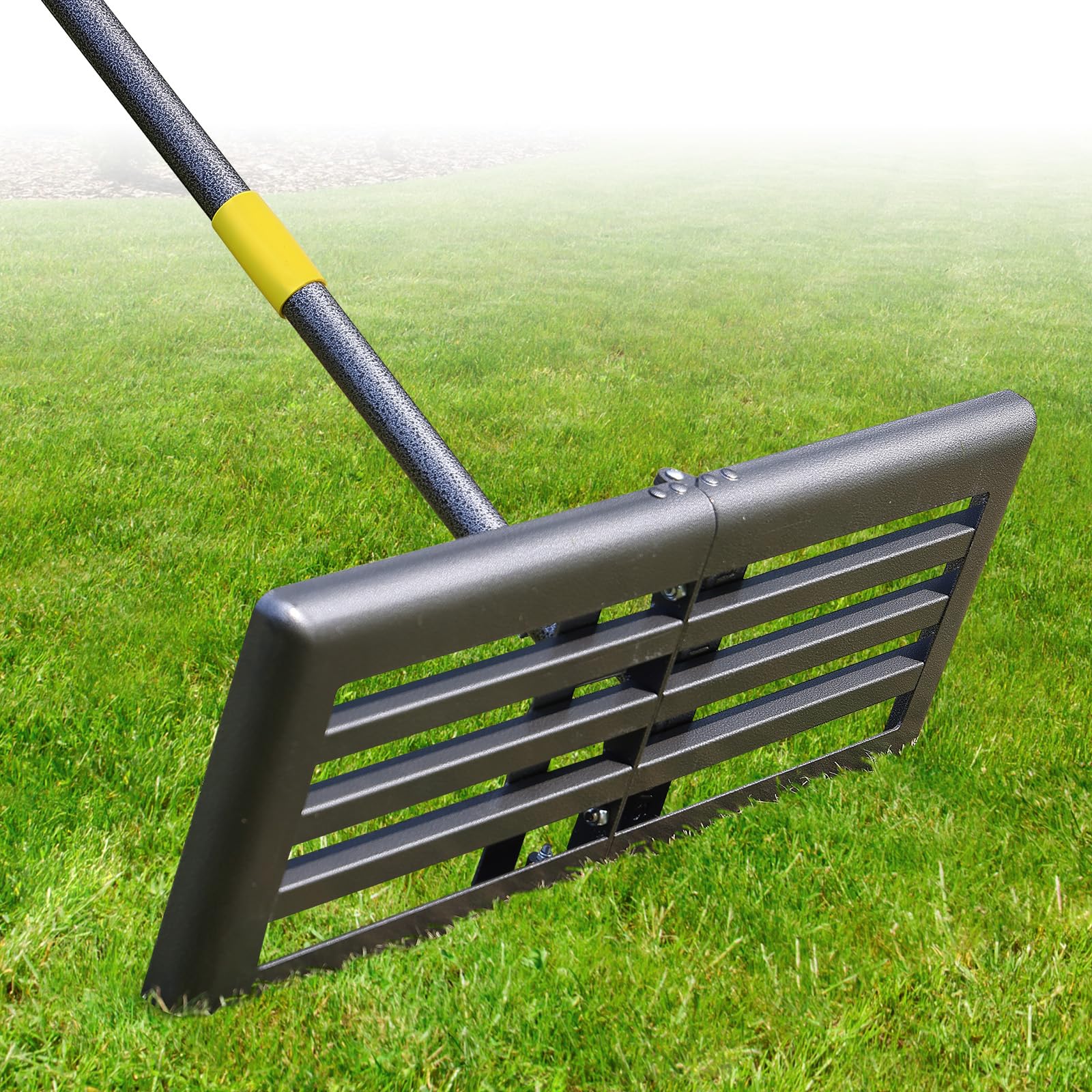 EUIJOIP professional lawn leveling rake with 30-inch head for fast, even groundwork