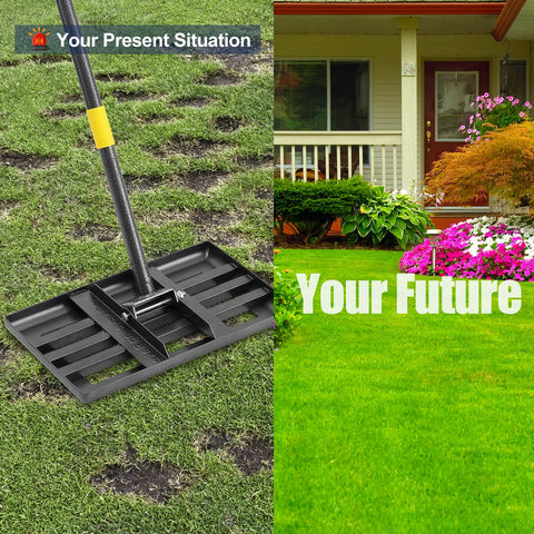 EUIJOIP sod prep and leveling rake for quick soil smoothing and prep