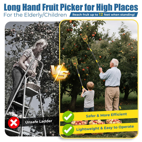 EUIJOIP stainless steel pole that is rust-resistant and lightweight for easy fruit picking.