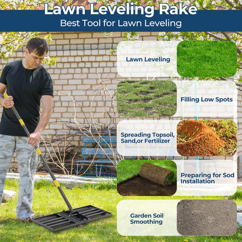 EUIJOIP time-saving lawn leveling tool in use on a lawn