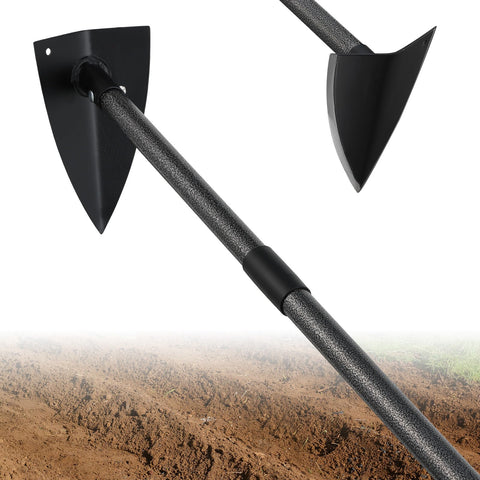 EUIJOIP triangular hoe head closeup showing precision blade for tough soil