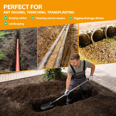 EUIJOIP 4-inch V-shaped blade enables deep, clean trenches.