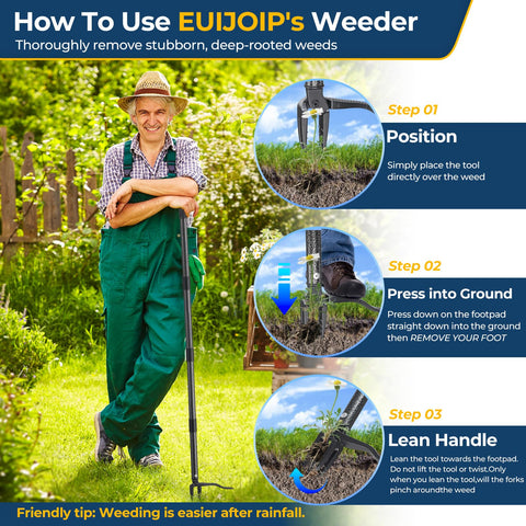EUIJOIP claw grips 3-inch roots for thorough first-time removal