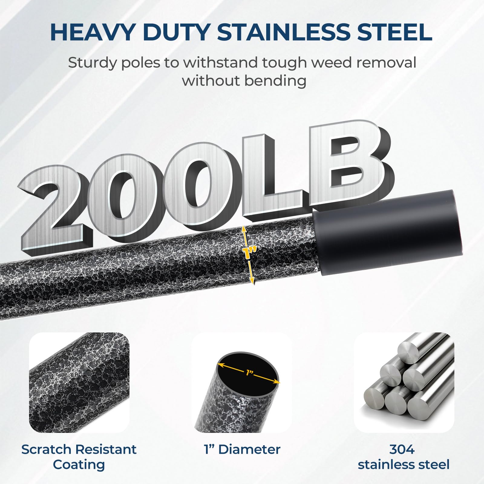 EUIJOIP stainless steel rod resists bending during deep-root pulling