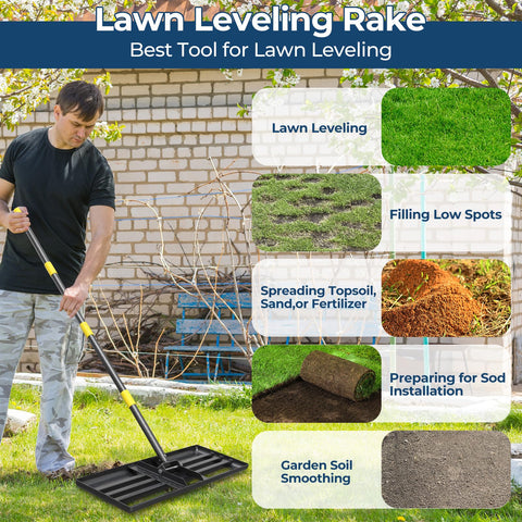 EUIJOIP ergonomic-handle-in-use reduces fatigue during extended raking.