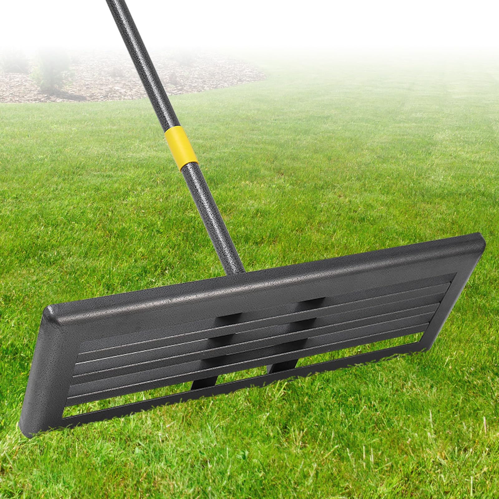 EUIJOIP professional lawn leveling rake with wide 30x10in surface for faster leveling.