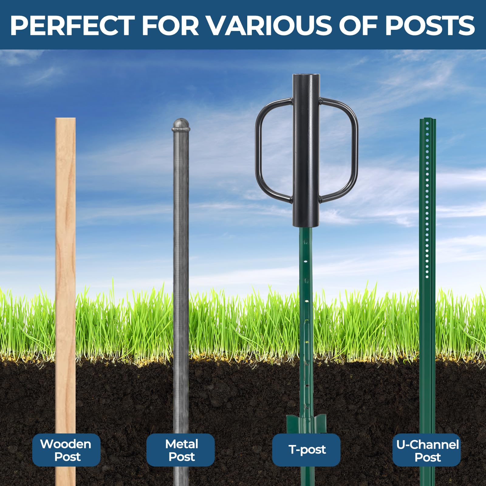 EUIJOIP 17-inch length provides solid leverage for deep driving.