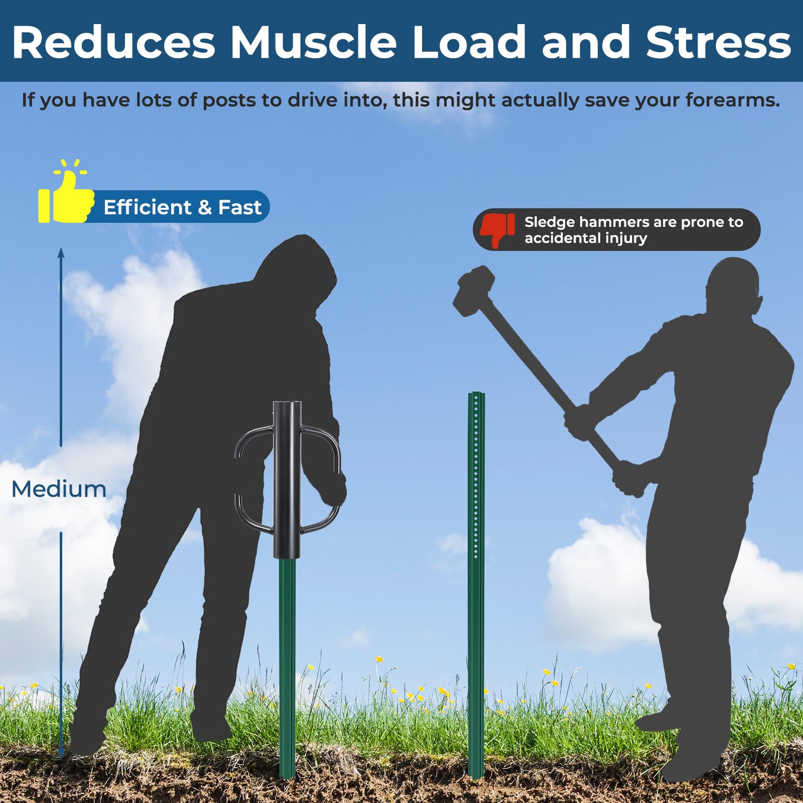 EUIJOIP heavy-duty tool drives posts with less effort.