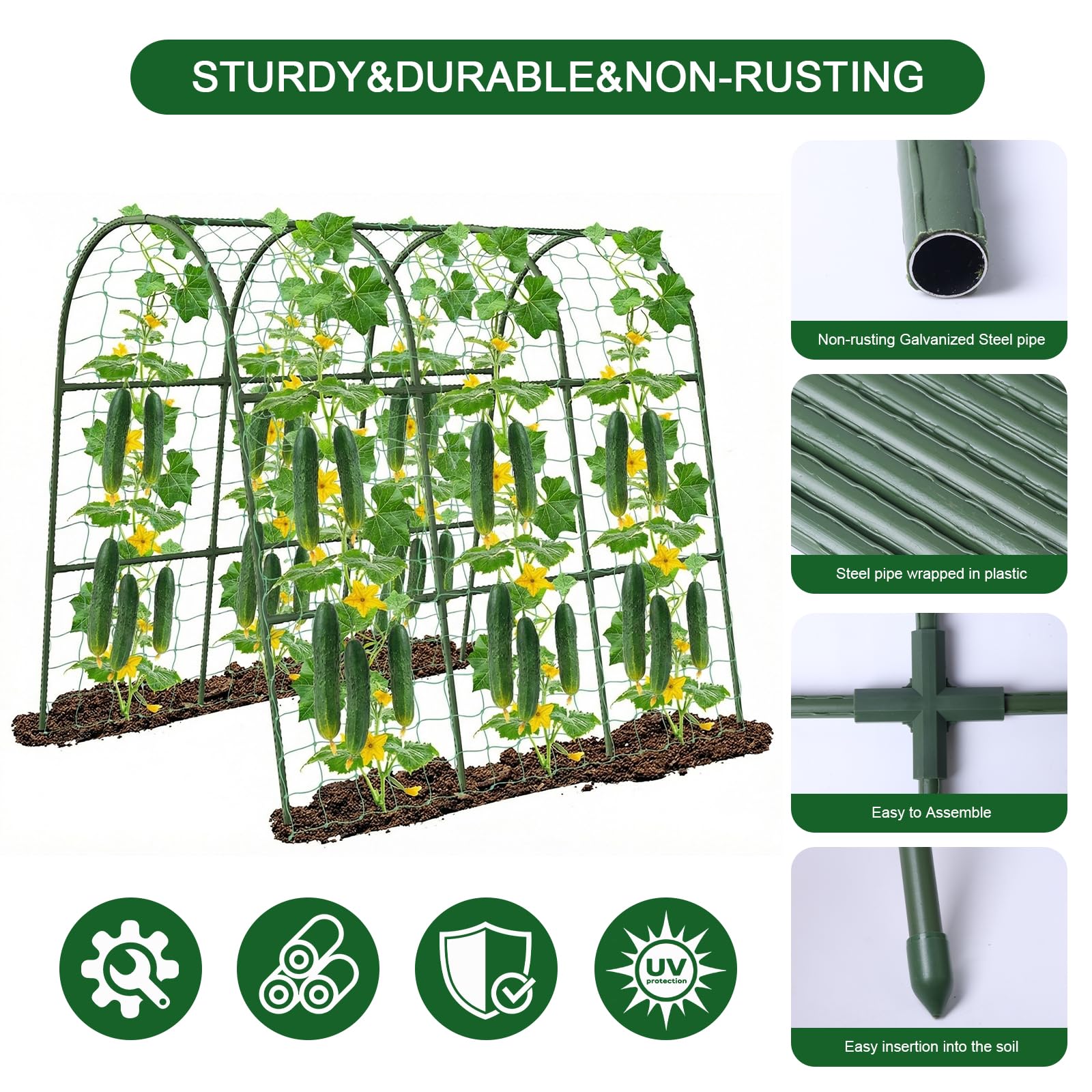 Eunice vertical gardening arch trellis in a compact outdoor space