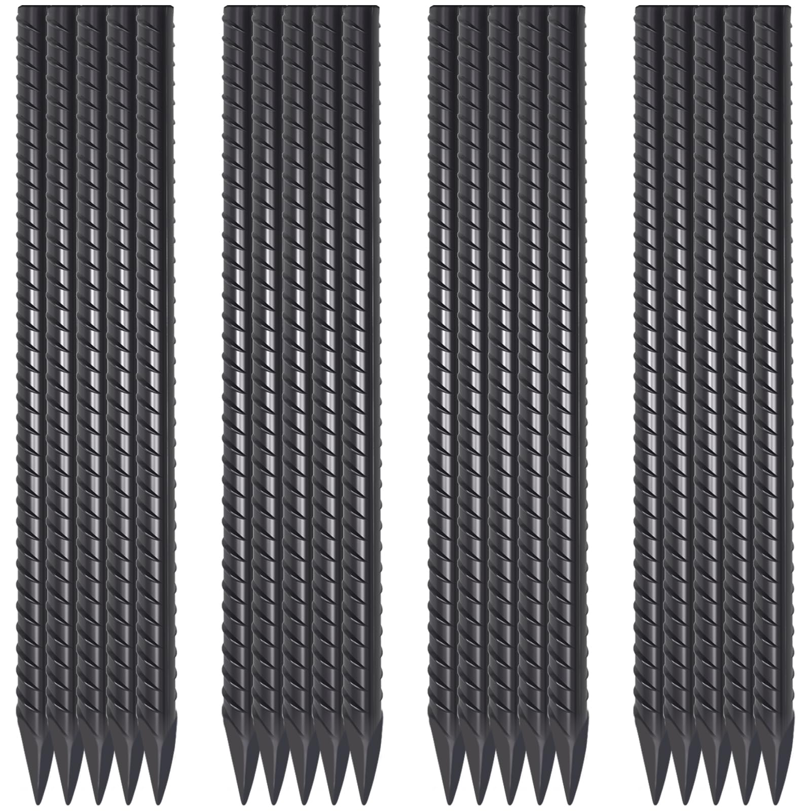 EUOKOK 16in rebar stake with chisel point for easy insertion and strong support.