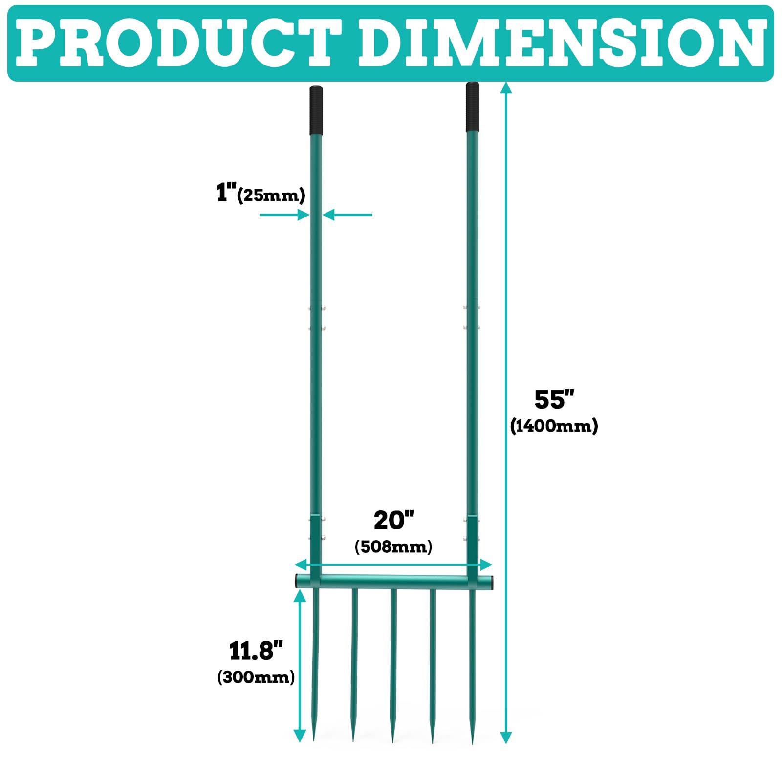 EUOKOK five-tine design loosens soil with less effort.