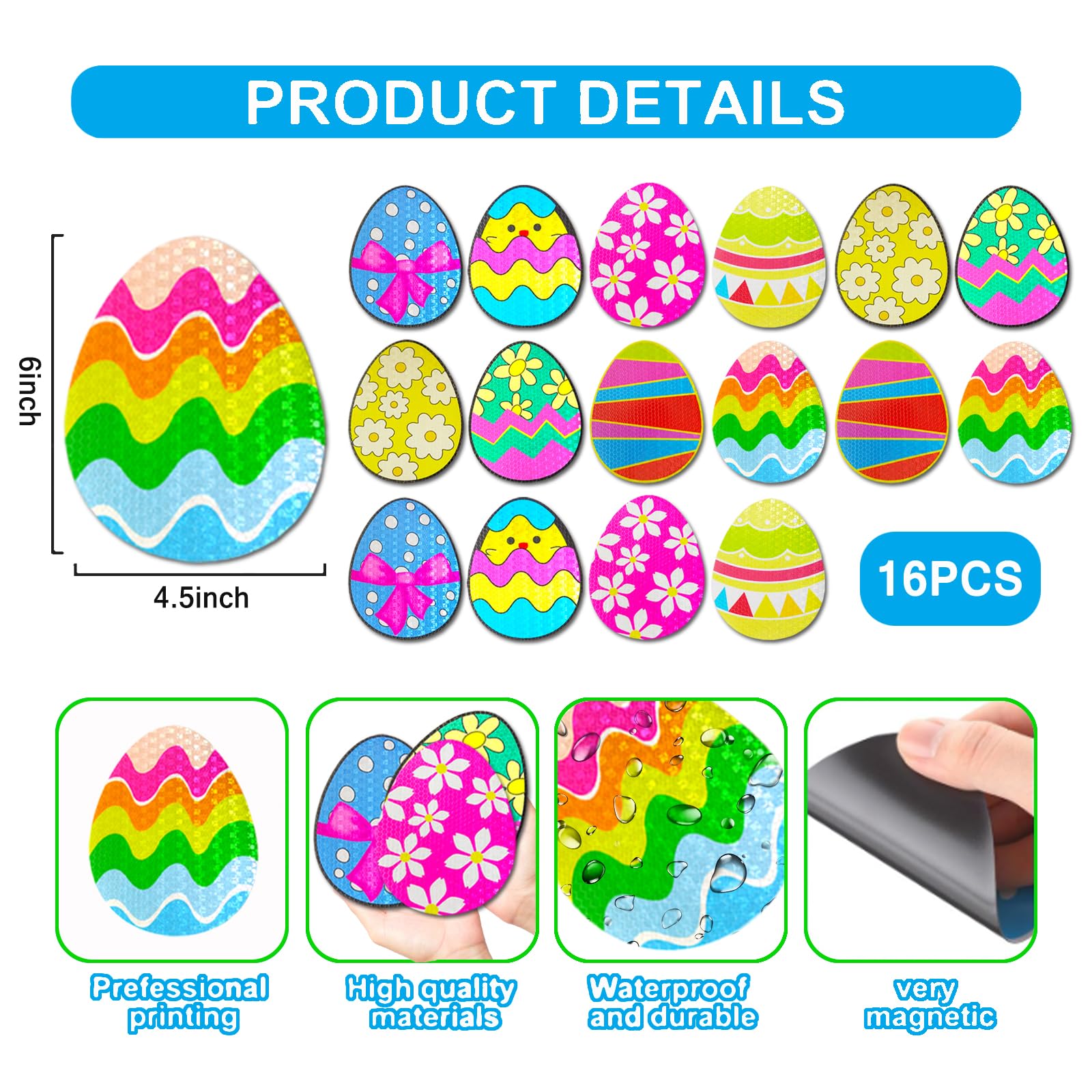 euoloar Easter egg magnet on garage door brightens the entry