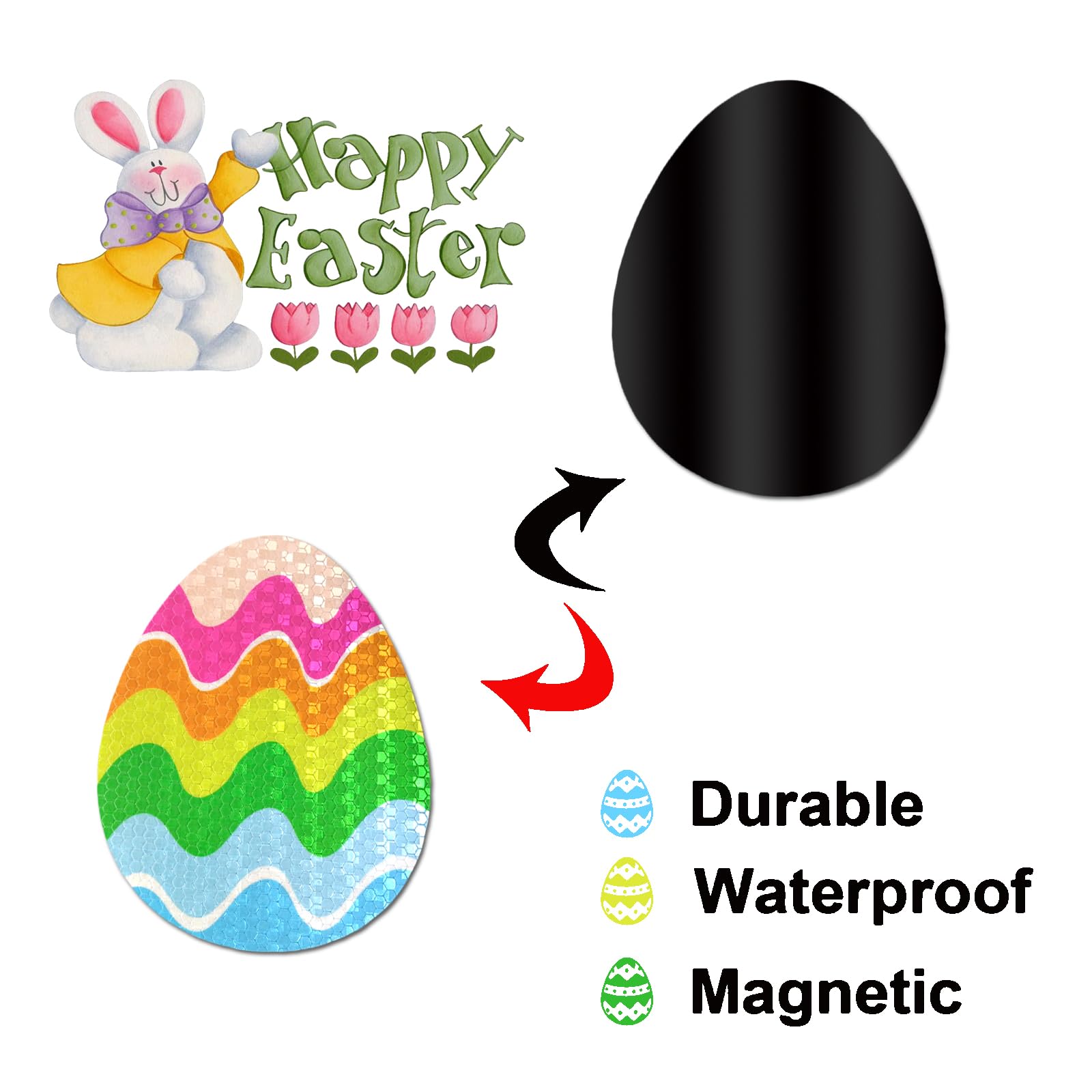 euoloar Easter egg magnet on metal door is reusable for seasons