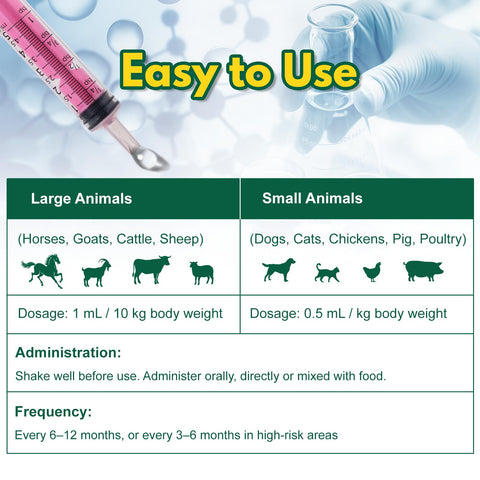 Dog and cat with Euphea Fenbendazole bottle, gentle digestion support