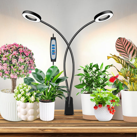 Eurbolan halo grow light clipped on for precise indoor plant illumination