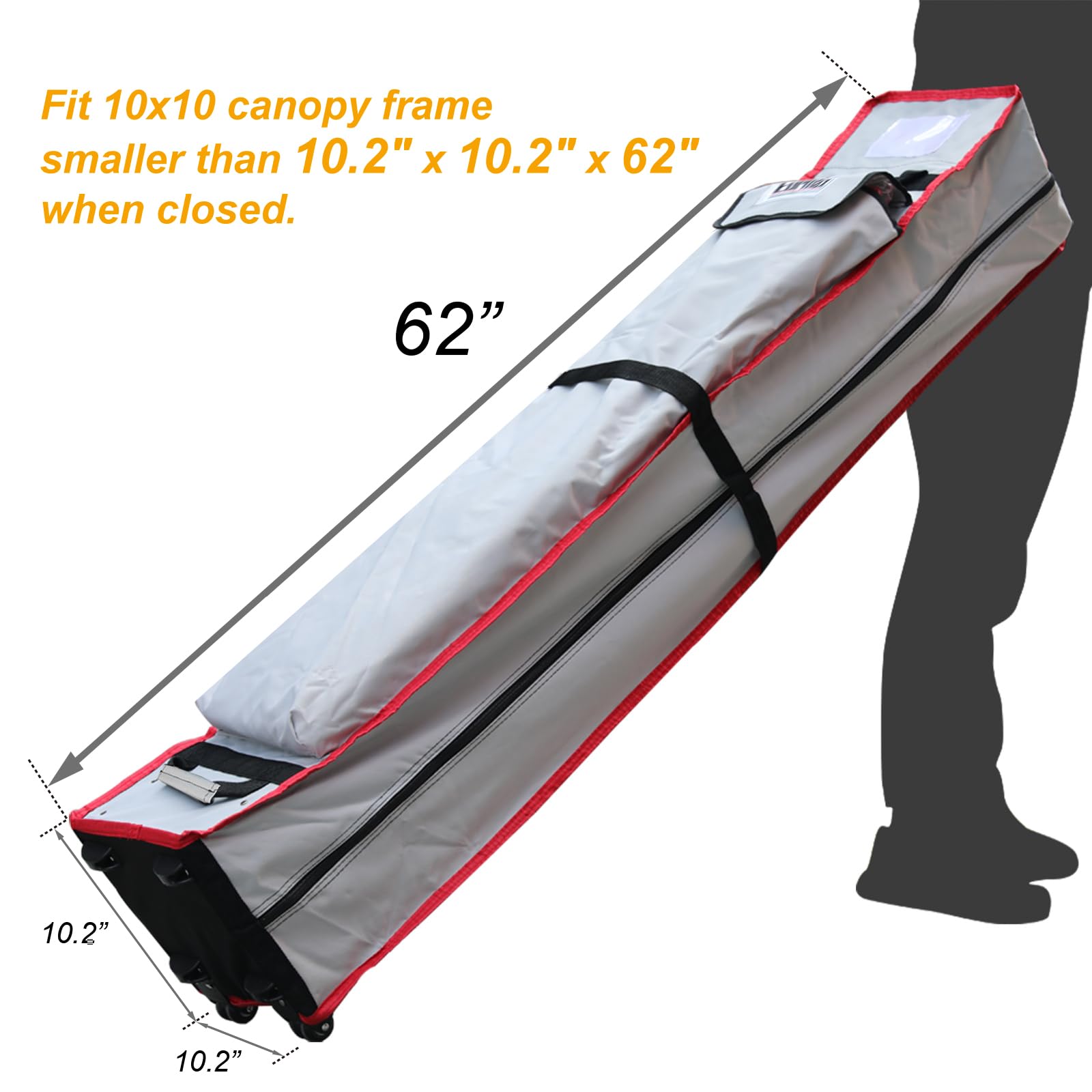 Eurmax 1680D polyester fabric bag protects canopy components from wear and dirt.