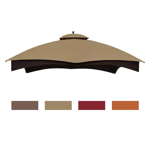 Eurmax khaki replacement canopy top for Lowe's Allen Roth gazebo, durable and weather-ready.