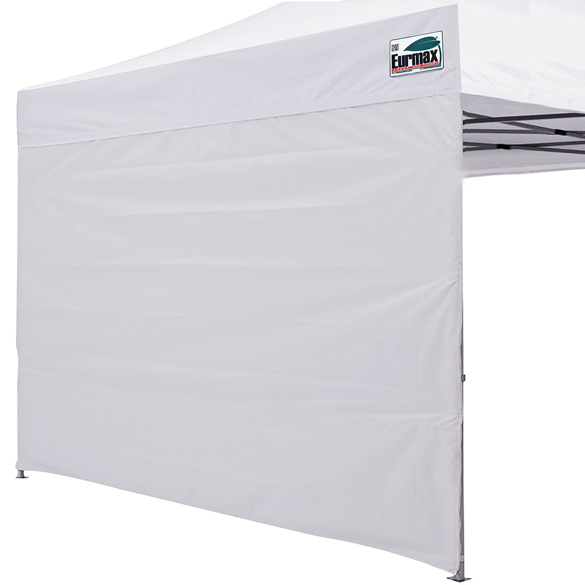 Eurmax SunWall 10x10 white sidewall adds shade for pop-up canopies.