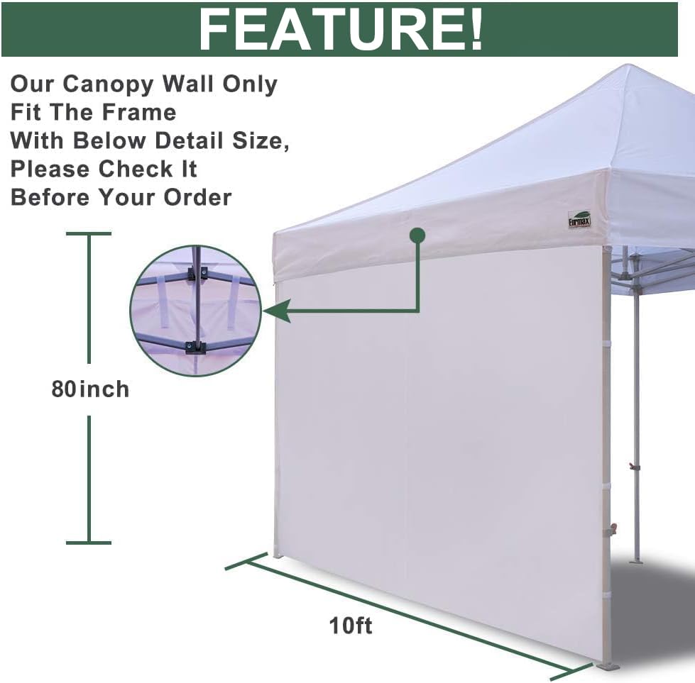 Eurmax SunWall sidewall uses durable polyester fabric for outdoor use.