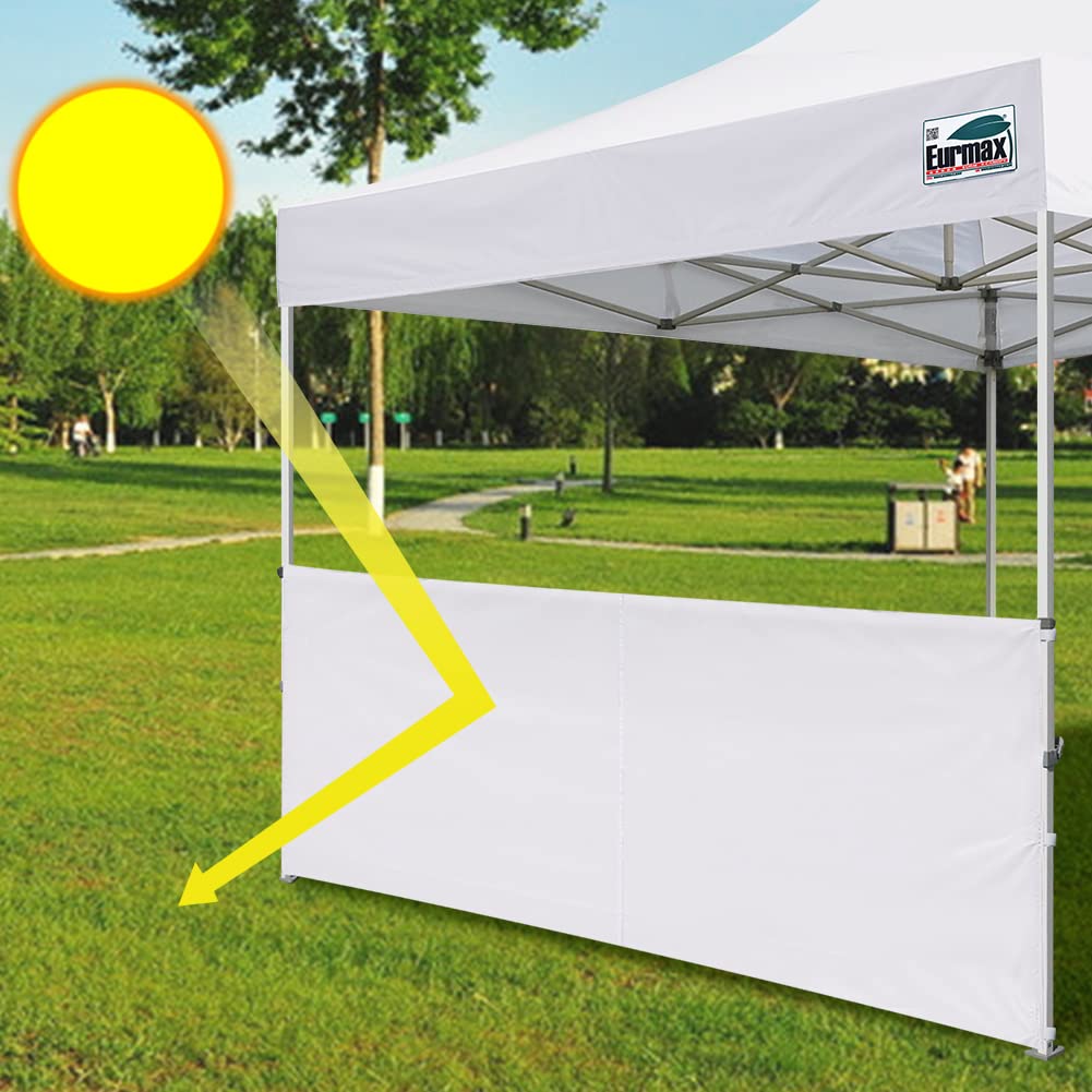 Eurmax SunWall white complements any 10x10 canopy outdoors