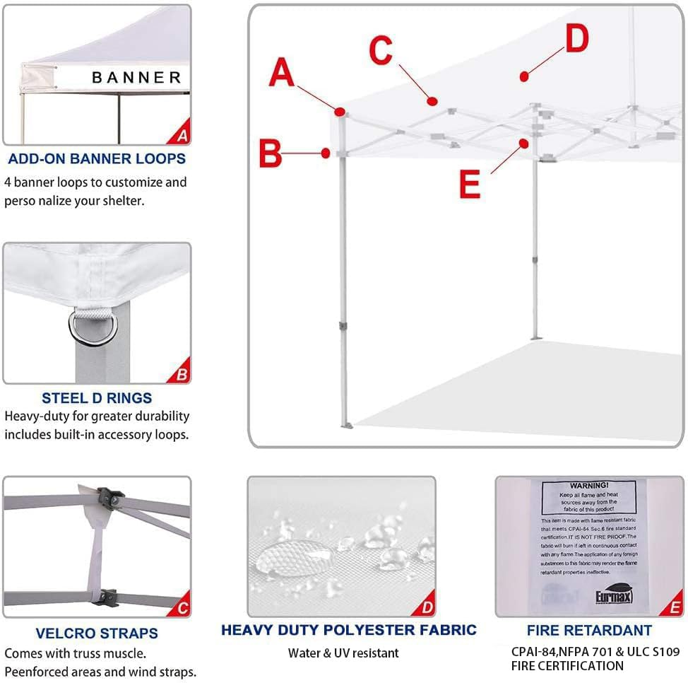 Eurmax canopy top cover with easy attachment and secure corner straps.