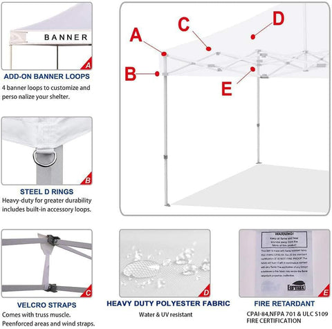 Eurmax canopy top cover with easy attachment and secure corner straps.