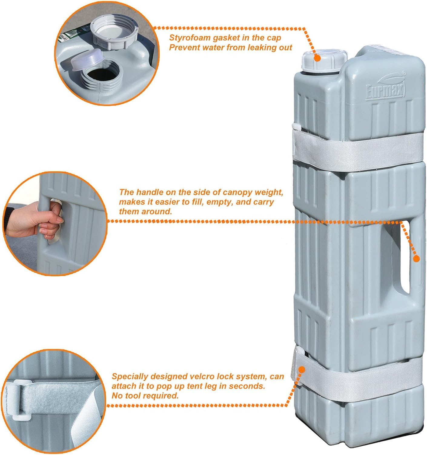 Eurmax velcro-secure-fit around leg keeps canopy anchored firmly