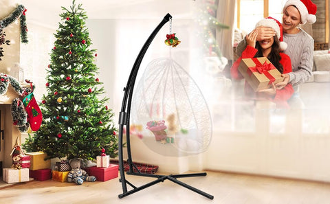 Two-iron-frame C-frame design provides enhanced stability for heavier hammocks.
