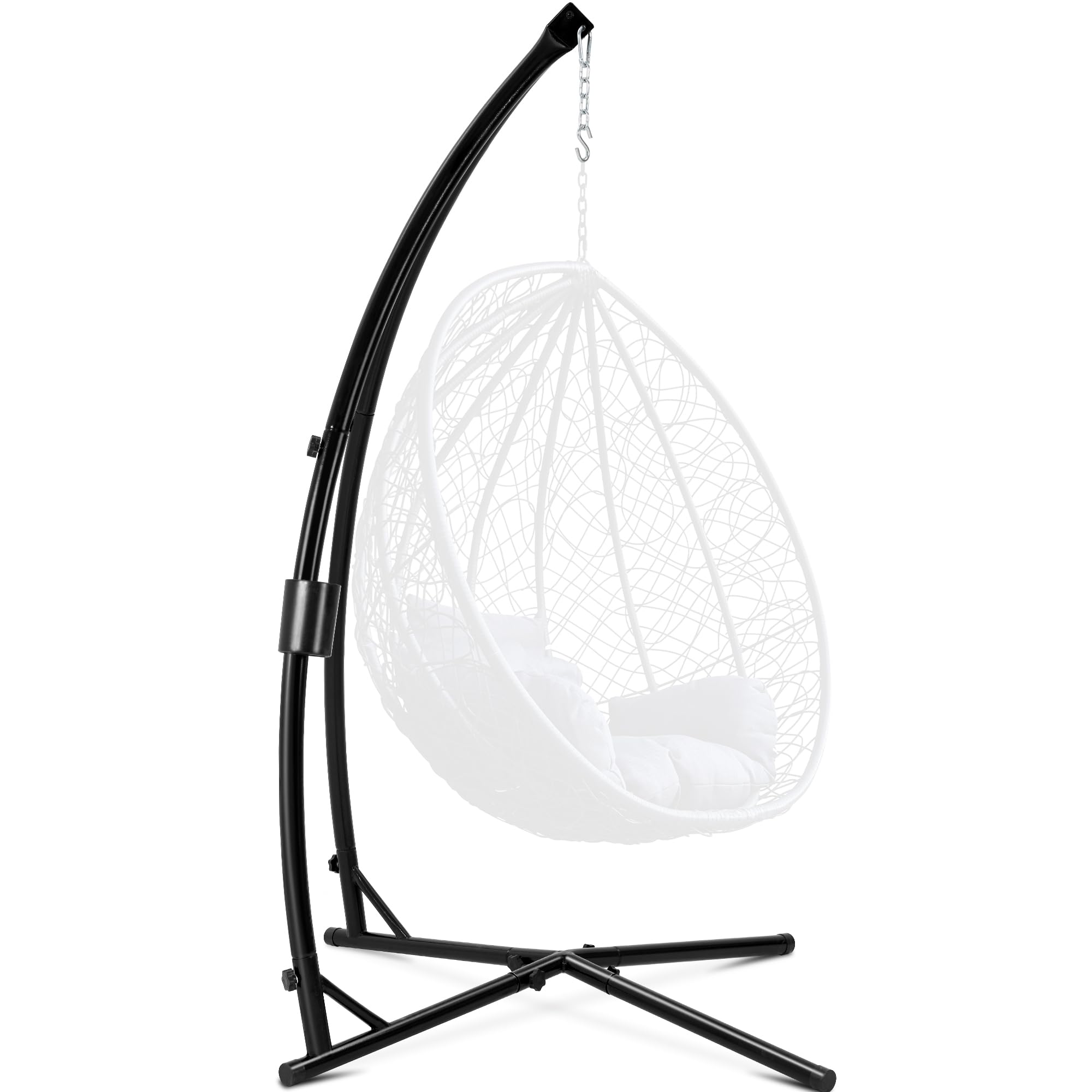 Sleek black finish complements outdoor spaces and living areas.