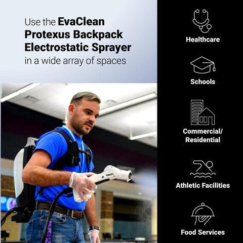 EvaClean Protexus PX300 2.25 gallon tank supports extended spraying sessions.