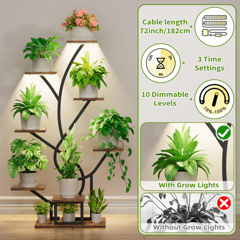 EVAWOO 50-inch tall indoor shelf brings greenery to a living area