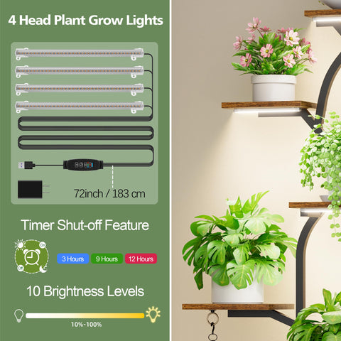 EVAWOO seven-tier tree-shape design showcases plants on staggered shelves.