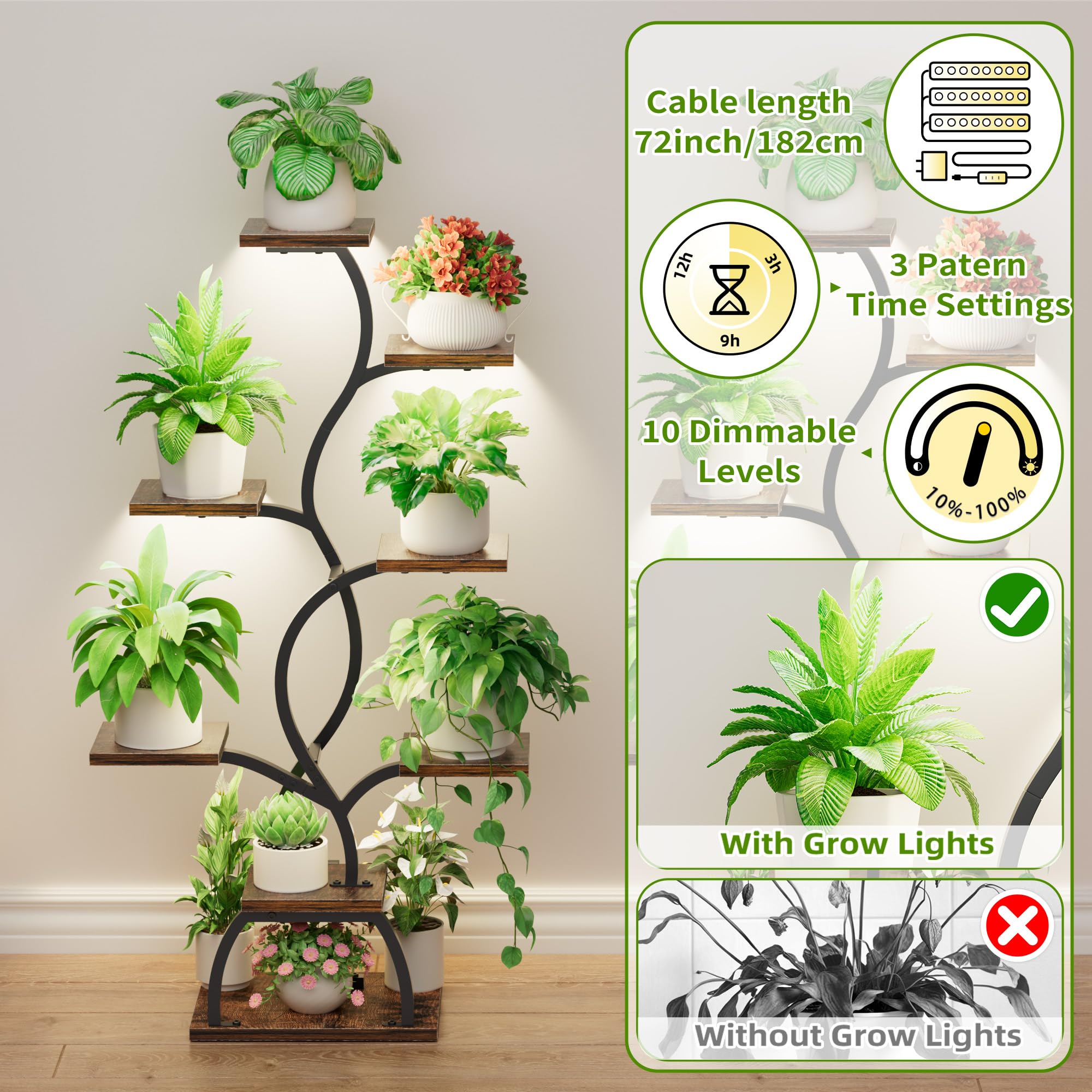 EVAWOO grow-light panel evenly distributes light for vibrant greens