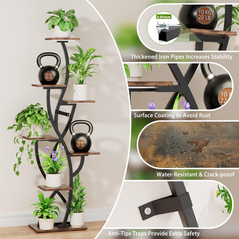 EVAWOO 25-lb per shelf capacity for robust indoor gardens.